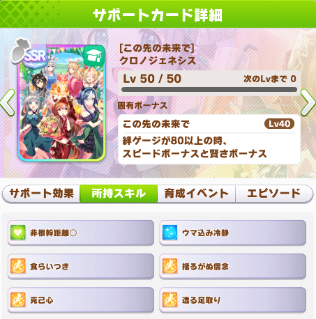 Chronogenesis SSR Support Card Skills